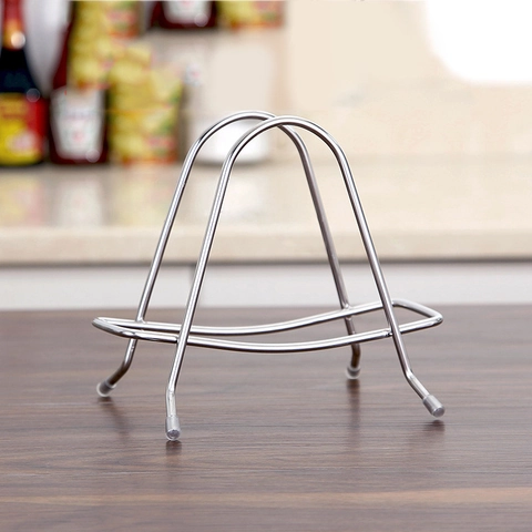 Stainless Steel Pot Lid Rack And Cutting Board Holder Multifunctional Kitchen Storage Organizer Stand With Anti-Slip Feet