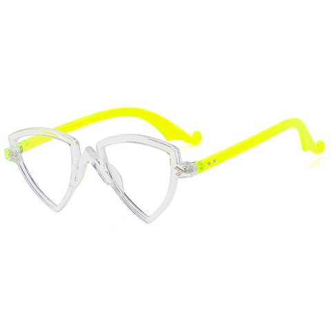 Geometrische Driehoek Anti-Blauw Licht Brilmonturen PC Transparant Regenboog Kleurrijke Mode Brillen Voor Vrouwen