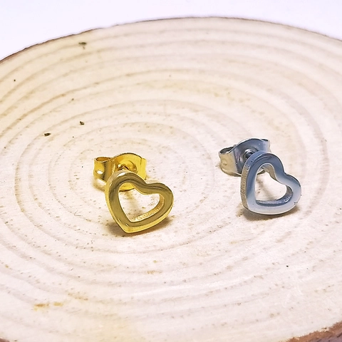 Minimalistische Herz Ohrstecker Edelstahl Geometrische Hohlform Pfirsichherz Schmuck Für Damen