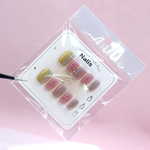 Unghie Finte Fatte A Mano Sfumatura Occhio Di Gatto Design Minimalista Elegante Unghie Artificiali Quadrate Nail Art