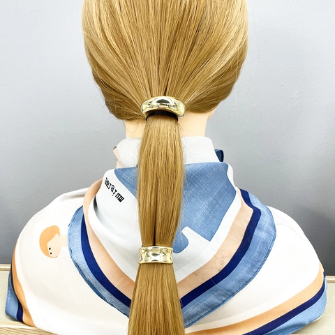 Minimalist Alloy Ponytail Hair Cuffs Metal Hair Hooks Hammered Smooth Surface Accessories For Women Girls