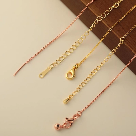 Cadena De Eslabones O De Cobre Ajustable Con Cierre De Langosta Y Extensión Para Hacer Joyas DIY Accesorios De Collar Pulsera