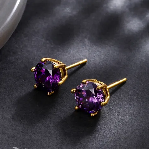 Pendientes de Botón de Lujo de Aleación con Strass para Mujer Color Oro Simple Estilo Ligero Moda Elegante Joyería Regalo