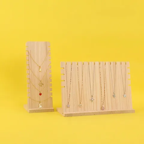 Solid Wood Necklace Display Stand Rack Multi Slot Detachable Jewelry Holder Organizer For Display