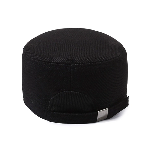 Gorra Militar Hombre Invierno Cálida De Lana Sombrero De Copa Plana Con Orejeras Ajustable Retro Estilo