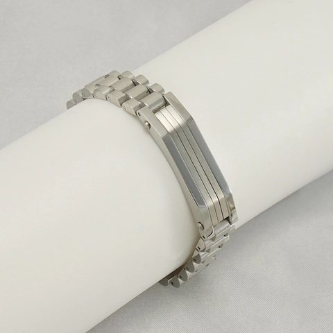 Pulsera De Acero Inoxidable Para Hombre Estilo Correa De Reloj Chapado En Oro De 18K Cadena Jubilee Joyería De Moda