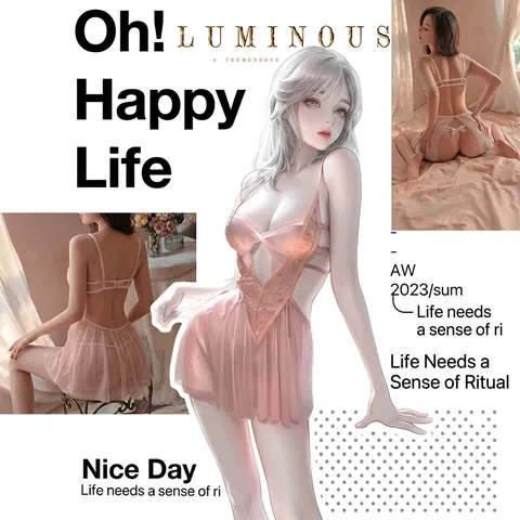 Sexy Kant En Mesh Babydoll Voor Dames Transparant Nachthemd Rugloos Met Strik Decoratie