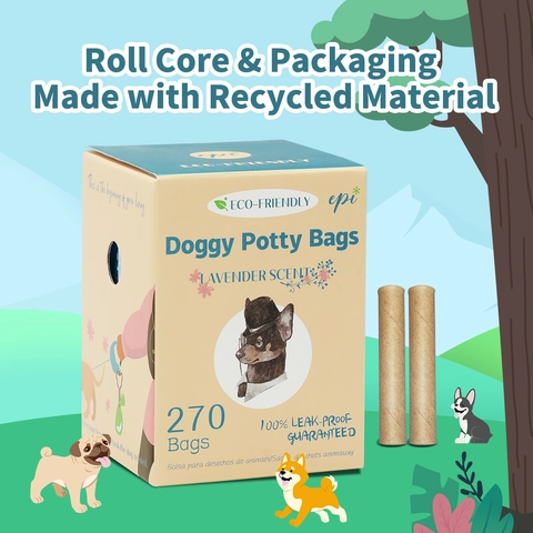 Dog Poop Bags Biodegradable Thick Leak-Proof Pet Waste Bags Lavender Scented With Dispenser And Clip