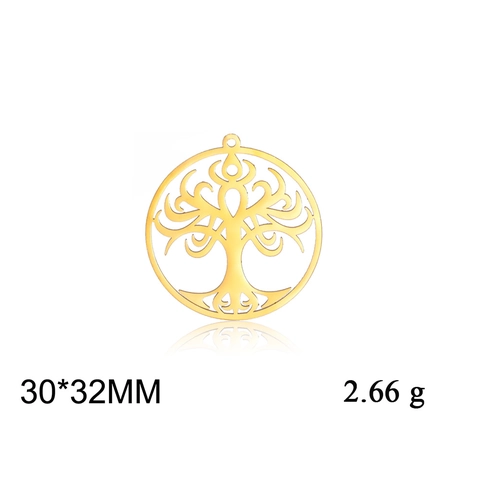 Stainless Steel Charms Pendants DIY Jewelry Making Hollow Out Tree Of Life Clover Maple Leaf Flower Deer Antler Design For Jewelry Findings