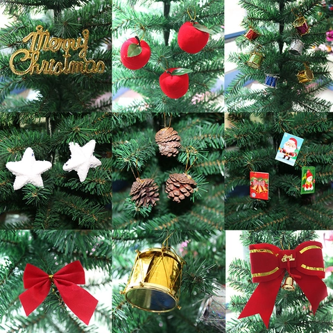 Christmas Tree Ornaments Hanging Decorations Santa Snowman Pinecones Plastic Foam For Festive Holiday Home Party Decor