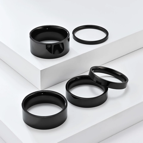 Minimalistische Roestvrijstalen Eenvoudige Band Ring Voor Mannen Vrouwen Gepolijst Titanium Staal Unisex Stijl Sieraden