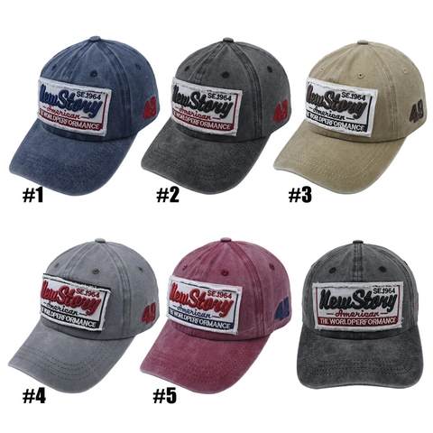 Vintage Washed Cotton Baseball Cap Retro Distressed Embroidery Patch Sunshade Hat For Outdoor Sports Unisex Adjustable