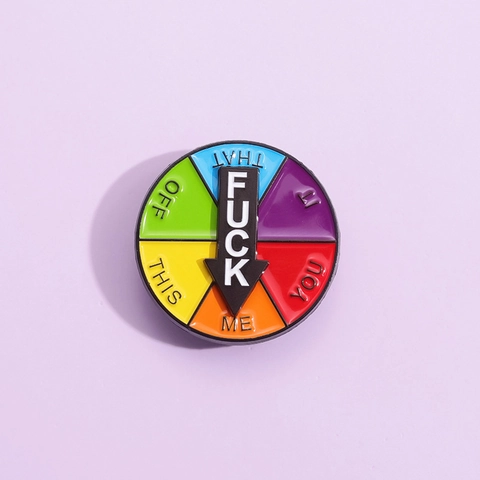 Creative Rotating Decision Turntable Enamel Pin Alloy Colorful Rainbow Round Brooch Personalized Badge For Clothing Decor Jewelry