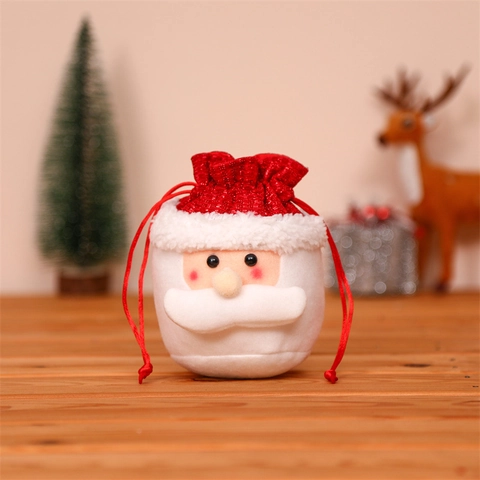 Sacchetti Regalo Natale Peluche Feltro Coulisse Caramelle Babbo Natale Pupazzo Neve Renna Decorazione Bambini