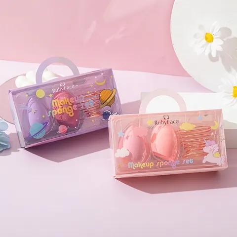 Makeup Sponges Non-Latex Hydrophilic Polyurethane Beauty Egg With Metal Stand Dry Wet Use Soft Elastic Beveled Teardrop