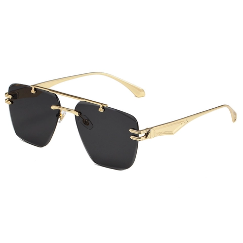 Lunettes De Soleil Sans Monture Cadre En Métal Verres Dégradés Protection UV400 Pour La Conduite Lunettes De Luxe Pour Femmes Et Hommes