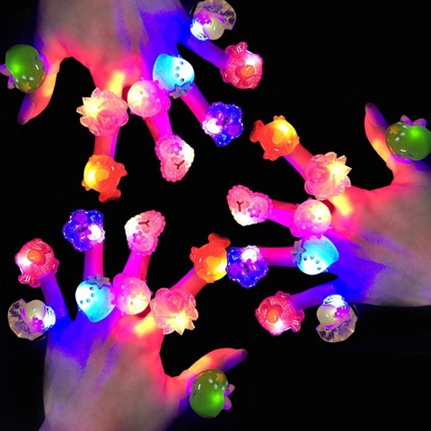 LED Finger Lights Rings Glowing Projection Fidget Spinner Toys For Kids Birthday Party Favors Holiday Gifts Cartoon Plastic