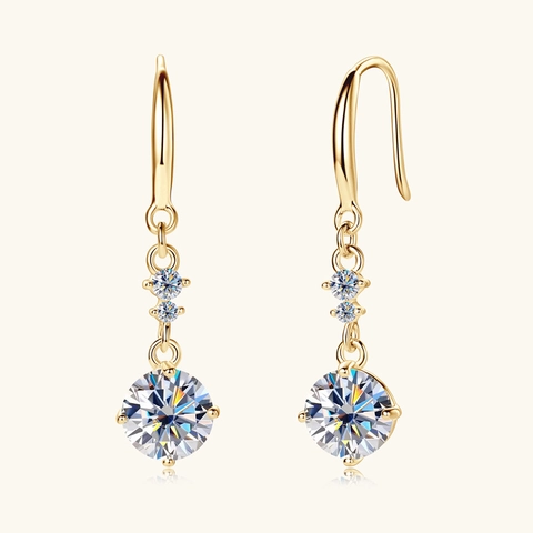 Luxury S925 Sterling Silver Moissanite Drop Earrings For Women D Color VVS1 Geometric Long Tassel Zirconia Jewelry Gift