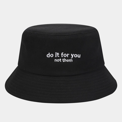 Cappello Da Pescatore In Cotone Con Ricamo Lettere Protezione Solare Outdoor Casual Per Uomini Donne