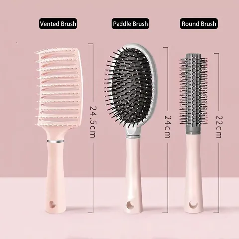 Spazzola Per Capelli Professionale Massaggio Cuoio Capelluto Spazzola Scheletro Spazzola Rotonda Pneumatica Plastica