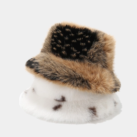 Vissershoed Van Namaakbont Dik Warm Winter Pluche Luipaardprint Outdoor Modieus Voor Dames