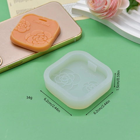Camellia Rose Blume Silikonform Für DIY Aroma Stein Gips Ornamente Auto Anhänger Kerzen Seifenherstellung Flexibel Langlebig