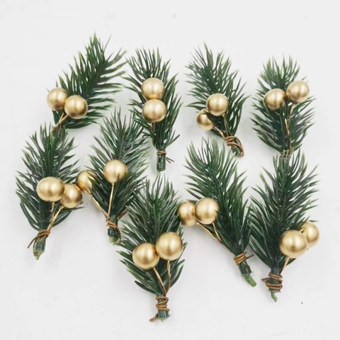 Künstliche Weihnachts Kiefernnadel Zweige Beeren Picks Für DIY Kranz Girlande Dekoration Festliches Blumenarrangement