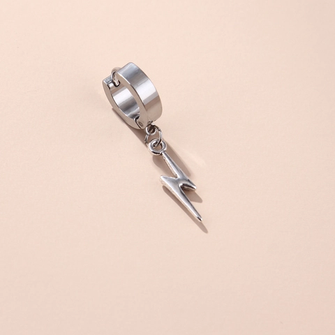 Roestvrijstalen Creolen Drop Oorbellen Punk Hip Hop Street Style Bliksem Veer Schedel Hanger Sieraden Voor Mannen Vrouwen
