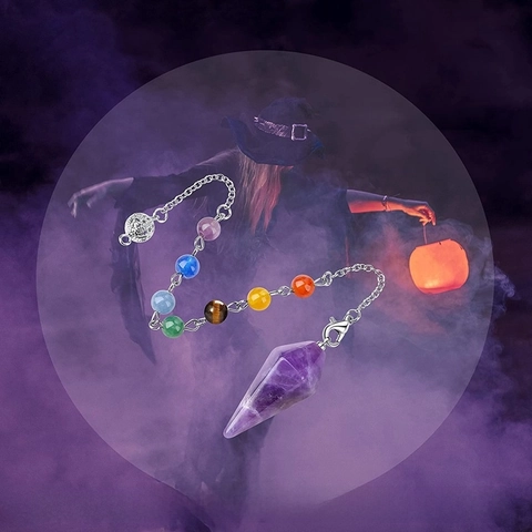Kristall Pendel Halskette Mit Chakra Perlen Hexagonal Naturstein Anhänger Für Wünschelrute Wahrsagerei Rituale