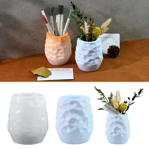 Stampo In Silicone Per Vaso A Nido D'Ape Per Colata Di Resina DIY Portapenne Geometrico Scatola Di Immagazzinaggio Artigianato