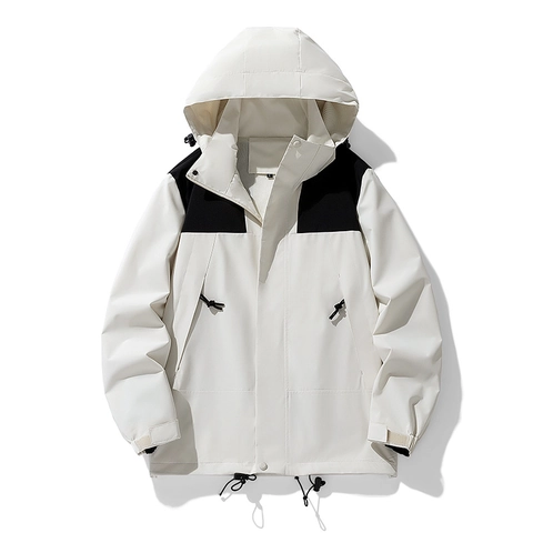Outdoor Jacke Mit Kapuze Color Block Winddicht Wasserdicht Taktische Sportliche Windjacke Herren Damen