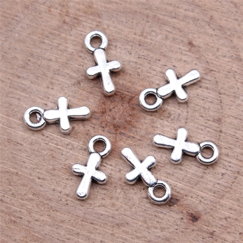 Mini Ciondoli A Croce In Lega Per Creazione Di Gioielli Fai Da Te Collana Bracciale Stile Religioso Vintage Accessori In Metallo Galvanizzato