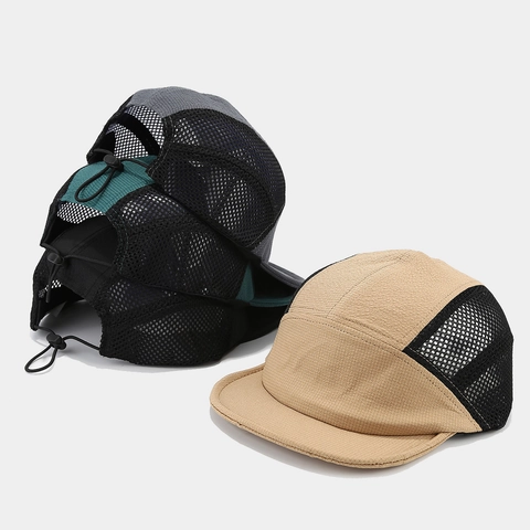 Cappello Camp Mesh Traspirante Poliestere Cotone Tesa Corta Regolabile Sole Sport All Aperto