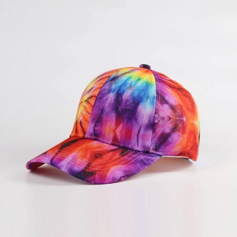 Trendy Tie Dye Printed Baseball Cap For Men Women Summer Sun Protection Curved Brim Adjustable Outdoor Casual Trucker Hat