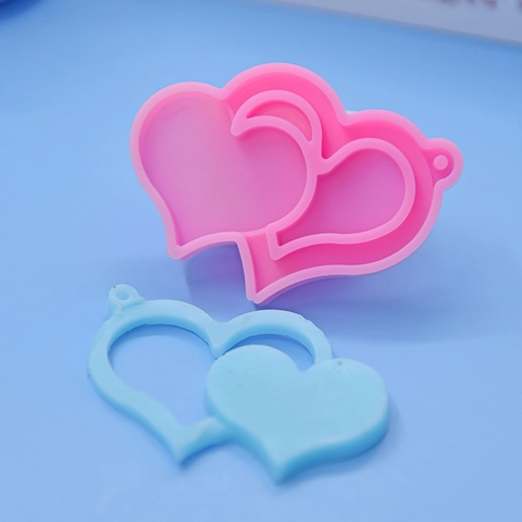 Heart Silicone Molds For DIY Baking Cake Mousse Chocolate Resin Crafts Flexible Cupid Puzzle Design With Hanging Hole