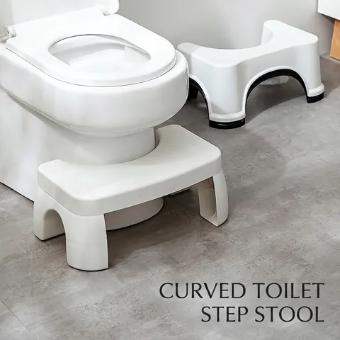 Sgabello Per WC Ergonomico Antiscivolo In Plastica A Forma Di U Poggiapiedi Da Bagno Per Adulti E Bambini