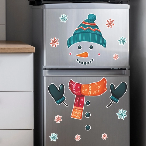 Weihnachten Schneemann Kühlschrank Aufkleber DIY PVC Aufkleber Winter Urlaub Küche Home Dekoration Festliche Neuheit