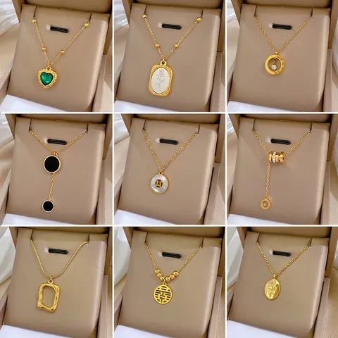 Minimalistische Anhänger Halskette Edelstahl Geometrisch Schmetterling Herz Schmuck Für Damen Elegant Modisch