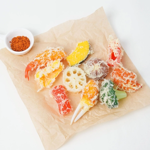 Realistische Simulation Tempura Frittiertes Essen Künstliche Garnele Krabbenklaue Gemüse PVC Schlüsselanhänger Fotografie Requisiten
