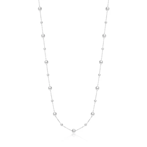 925 Sterling Silber Künstliche Perlenkette Lange Pulloverkette Eleganter Französischer Stil Station Schmuck Für Damen Y-Form