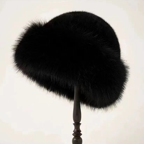 Faux Mink Fur Bucket Hat Winter Warm Plush Mongolian Style Thickened Windproof Outdoor Cloche For Women Elegant