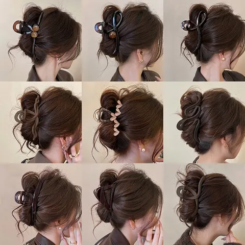 Haarklemmen Grote Haarklauwen Acryl Stoffen Sterke Grip Antislip Haaraccessoires Voor Vrouwen Dik Haar Modern Ontwerp