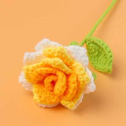 Handgehäkelte Spitze Rosenblüten Aus Garn Gestrickte Künstliche Blumen Für Die Heimdekoration Hochzeitsgeschenk