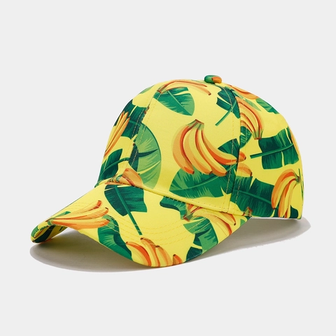 Cappellino Da Baseball Con Stampa Frutta Tropicale Tela Di Cotone Traspirante Protezione Solare Regolabile Estate Unisex