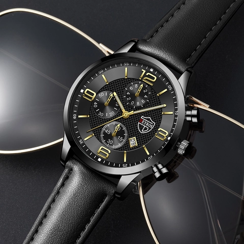 Orologio Al Quarzo Da Uomo Cassa In Lega Cinturino In Similpelle Lancette Luminose Data Calendario Moda Business Lusso