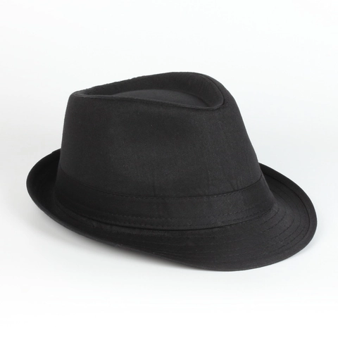 Black Fedora Hat Jazz Style Short Brim Polyester Cotton Blend Breathable Retro Classic Unisex Elegant Accessory