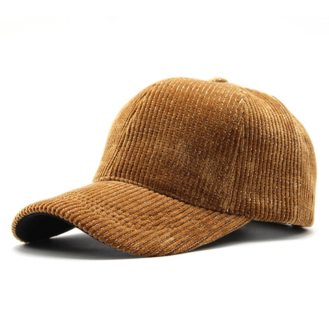 Gorra De Béisbol De Pana Ajustable Color Sólido Algodón Vintage Casual Al Aire Libre Protección Solar Cortavientos