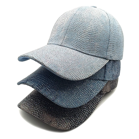 Cappello Da Baseball In Denim Con Paillettes E Strass Luccicante Cappello Da Sole Regolabile Moda All'aperto Casual