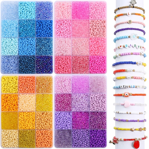 DIY Schmuckherstellung Glasperlen Kleine Runde Abstandsperlen Fuer Armband Halskette Handwerk Kunstbedarf Mehrfarbig