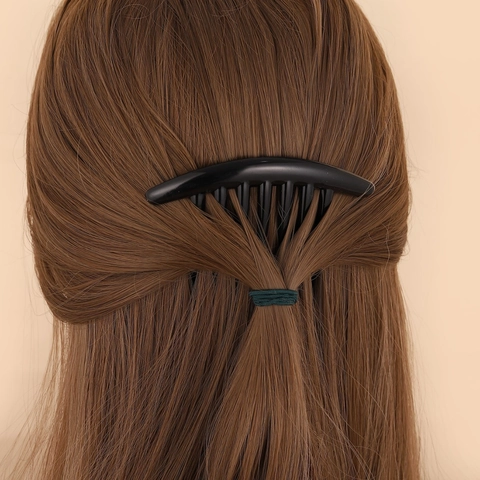 Haarkamm Kunststoff Harz Gebogene Zähne Styling-Tool Haarschmuck Minimalistisch Schwarz Für Frauen Mädchen
